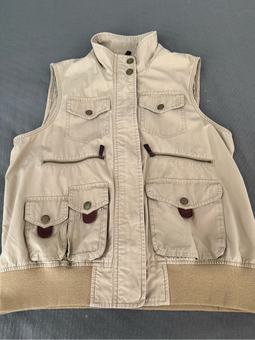 VTG 80s Lauren Ralph Lauren utility safari vest khaki tan hike photography cargo